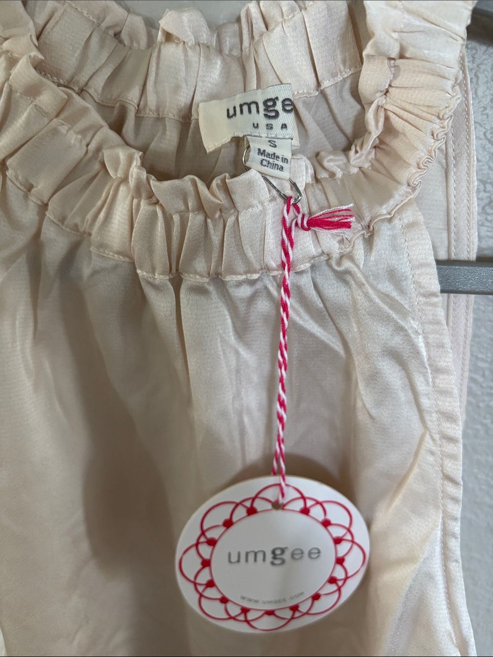 Umgee Cream Ruffle Halter Slip Top - Picture 2 of 4